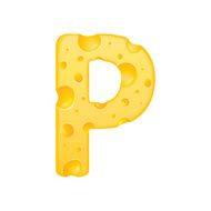 3d cheese letter P