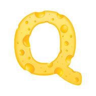 3d cheese letter Q