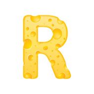 3d cheese letter R