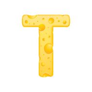 3d cheese letter T