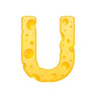 3d cheese letter U