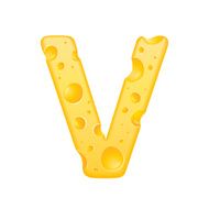 3d cheese letter V