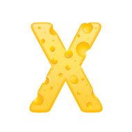 3d cheese letter X