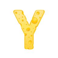 3d cheese letter Y