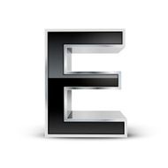 3d black metal alphabet E