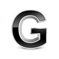 3d black metal alphabet G