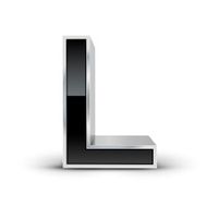 3d black metal alphabet L
