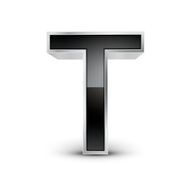 3d black metal alphabet T