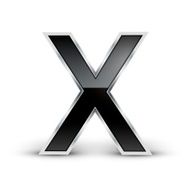 3d black metal alphabet X