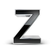 3d black metal alphabet Z