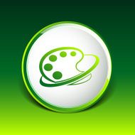 Paint brush with palette icon Flat design style N4
