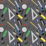 Stationery tools pattern Gray background