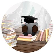 Student in the library