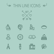Education thin line icon set N3
