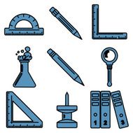 Black school goods linear icons Part 3