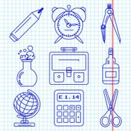 Black school goods icons Part 1