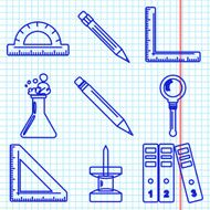 Black school goods icons Part 3