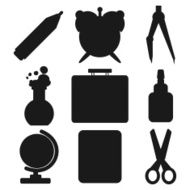 Black school goods silhouettes Part 1