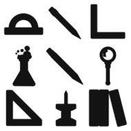 Black school goods silhouettes Part 3
