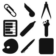 Black school goods silhouettes Part 2