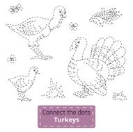 Connect the dots (farm animals set turkey family) N2