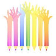 Hand Pencils Background Illustration