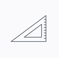 Triangular ruler icon Straightedge sign N16