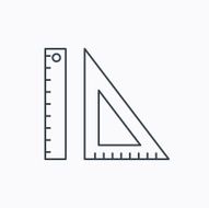 Triangular ruler icon Straightedge sign N17