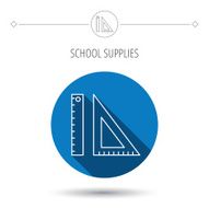 Triangular ruler icon Straightedge sign N19