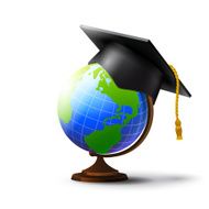 Globe and hat masters degree