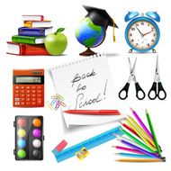 Back to school Set of school icons
