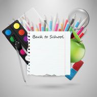 Back to school vector illustration with supplies