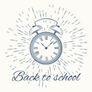 Alarm cloack with text Back to school