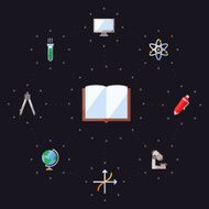 Education and science vector background with book Modern flat design