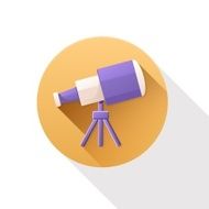 Telescope flat icon