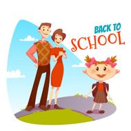 Back to school poster Schoolgirl going in college N2