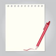 Pen with paper background illustration