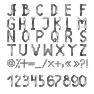 White pixel font