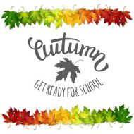 Autumn back to school vector illustration colorful maple leaves