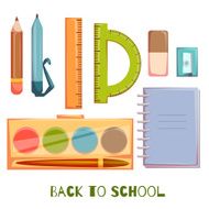 Set of school objects Vector illustration