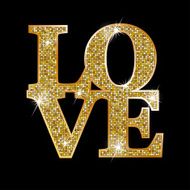 LOVE gold letters