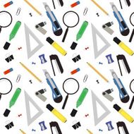 Stationery tools vector pattern No outline