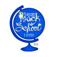 Back to school Text on globe