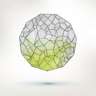 Pen drawing sphere with a lot of elements