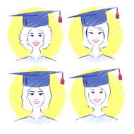 Young women wearing graduation cap N2