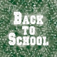 Back to school sing typewriter types numbers abstract background