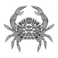 Doodle sketch crab black line N2