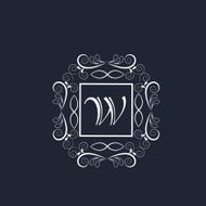 Premium monogram with English Alphabet W