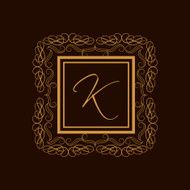 Premium monogram with English Alphabet K