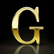 3d elegant golden letter G